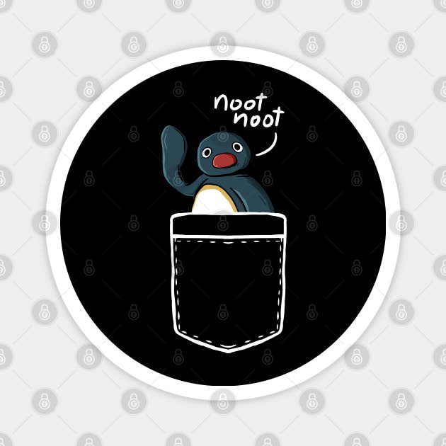 Noot Noot Funny Penguin Meme Pocket Magnet by A Comic Wizard